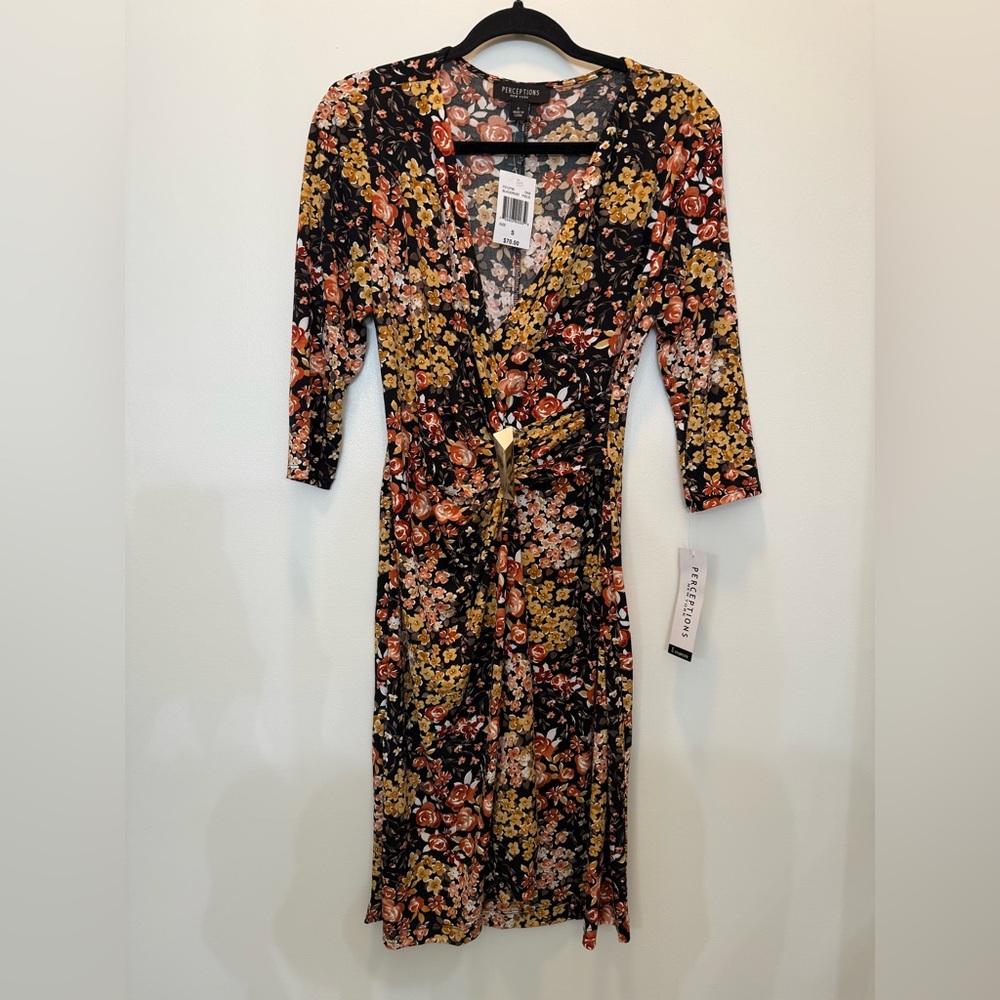 NWT Perceptions New York Floral Wrap Dress - Size S - Picture 1 of 11